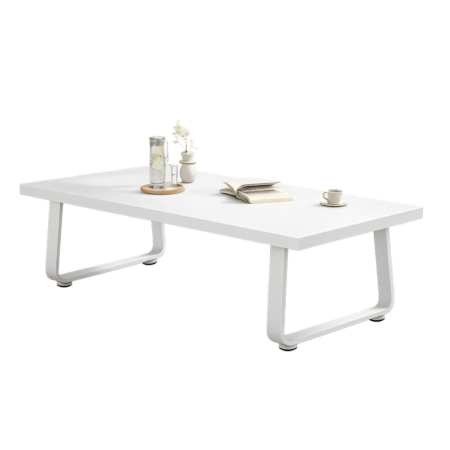 COUCHTISCH Modern Holz Metall 100 x 55 x 46,5 cm Wohnzimmertisch - Weiß, Holzwerkstoff/Metall (55/100/46.5cm) - Quality Elegance