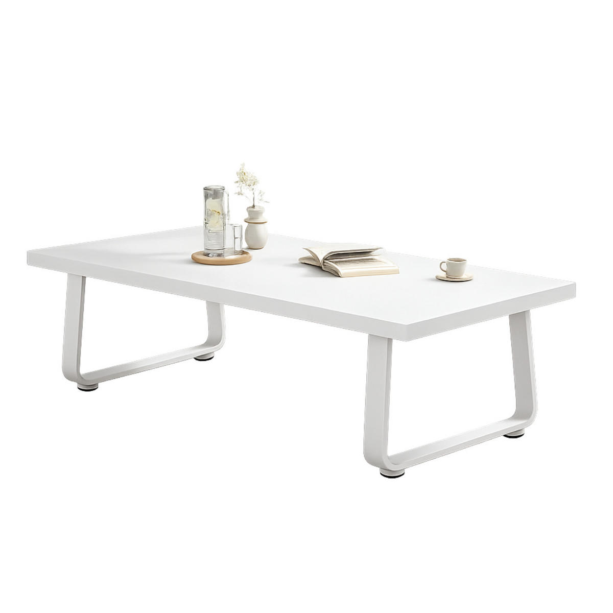 COUCHTISCH Modern Holz Metall 120 x 60 x 46,5 cm Wohnzimmertisch - Weiß, Holzwerkstoff/Metall (60/120/46.5cm) - Quality Elegance