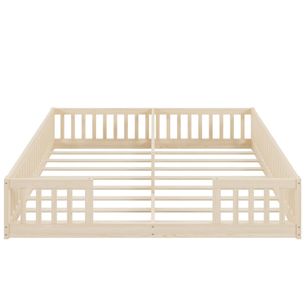 KINDERBETT aus Kiefer und MDF 90x200 cm Natur mit Lattenrost, Sicherheitsgitter und Platz für 2 Kinder - Naturfarben, Holzwerkstoff (90/200cm) - Modfu