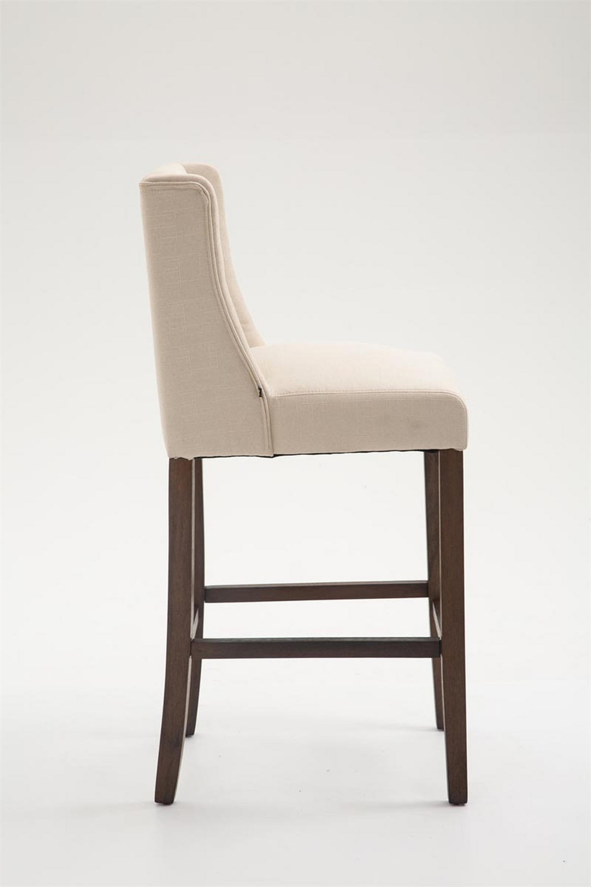 BARHOCKER Cassado, Gestell Antik-dunkel, Stoff Creme - Creme/Braun, Holz/Textil (56/100/51cm) - TPFLiving