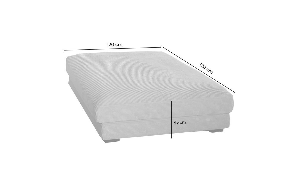 BIG SOFA-SET 6-TLG MADELINE Grau Cord - Schwarz/Grau, Kunststoff/Textil (290/85/170cm) - KAWOLA