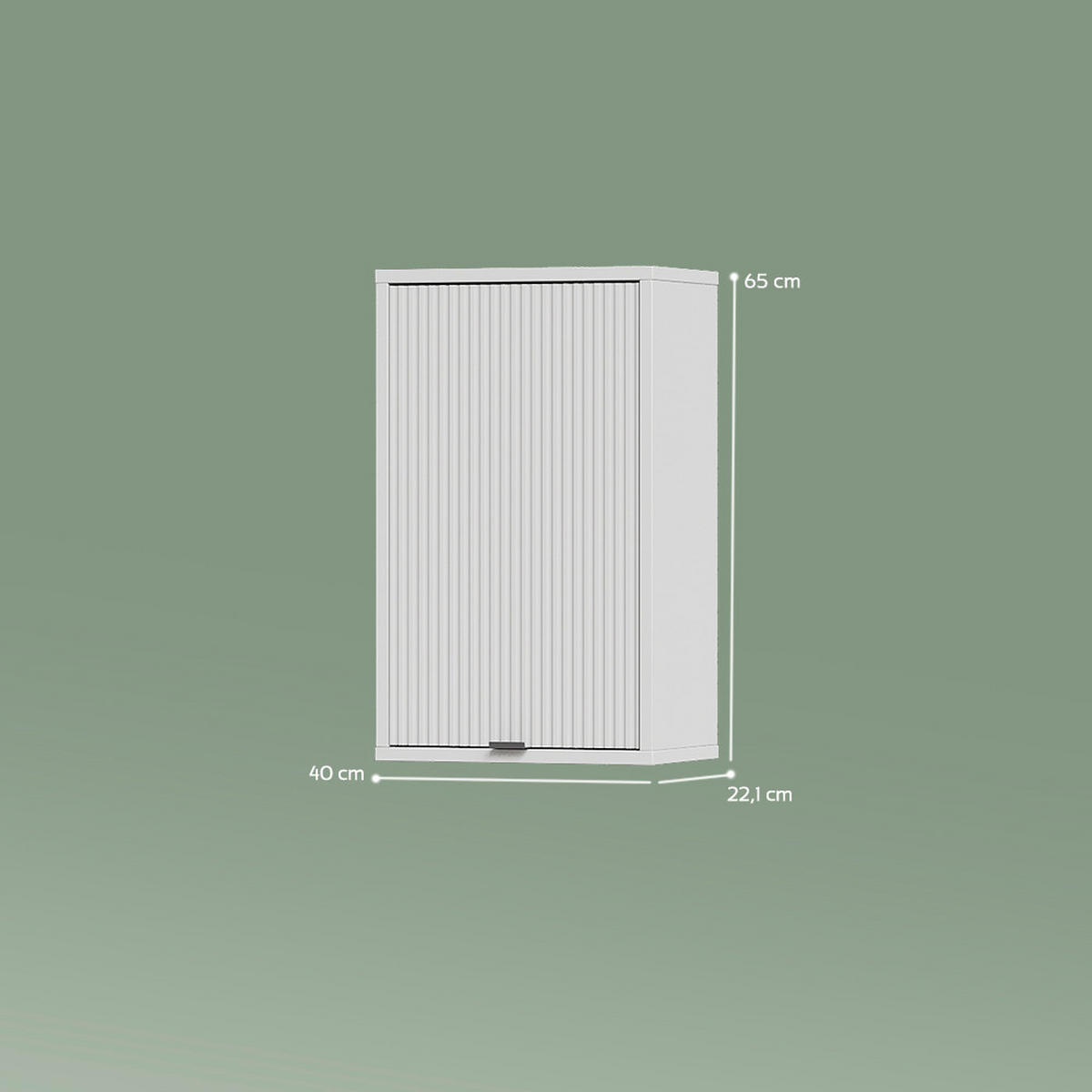 BADSCHRANK ATERNO Weiß 40 x 65 cm mit 2 Regalböden - Weiß, Holzwerkstoff (40/65/22.1cm) - Livinity®