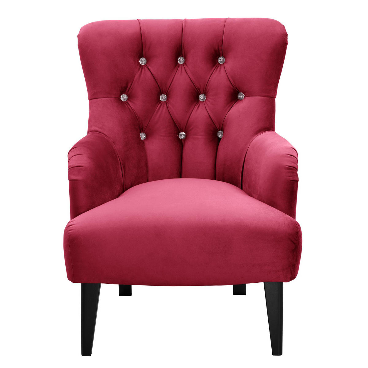 SESSEL Kayley Samtvelours rot - Rot, Kunststoff (71/97/82cm) - 58aufmkessel