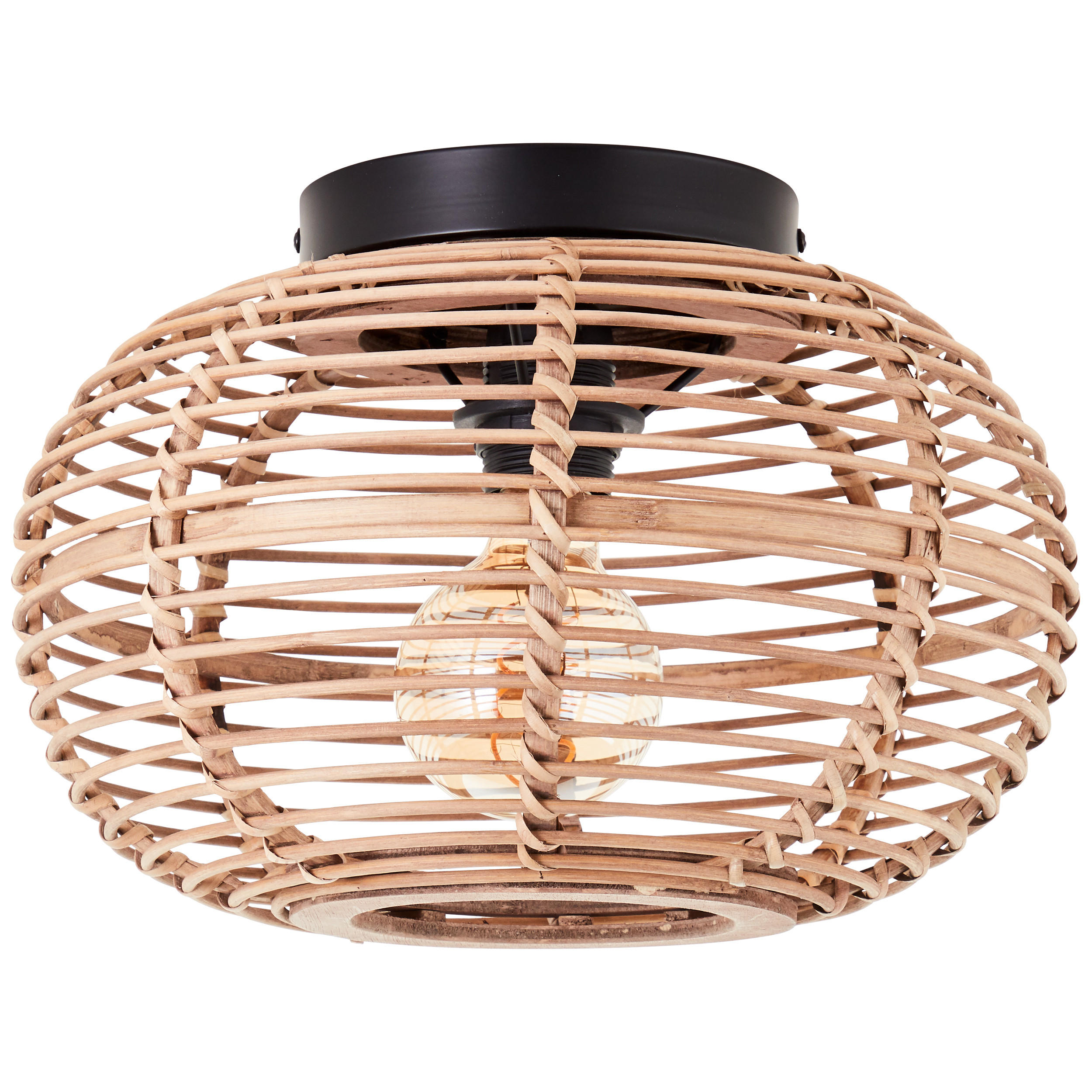 DECKENLEUCHTE Woodball 99886/06 - Schwarz, Metall (32/32/21.5cm) - Brilliant