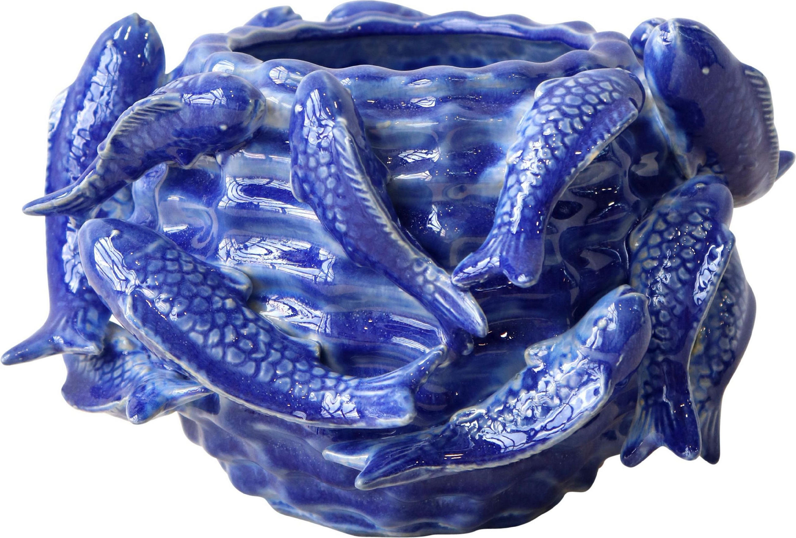 ÜBERTOPF Fishery ø27 cm - Blau, Keramik (27/16/27cm) - FURNARO