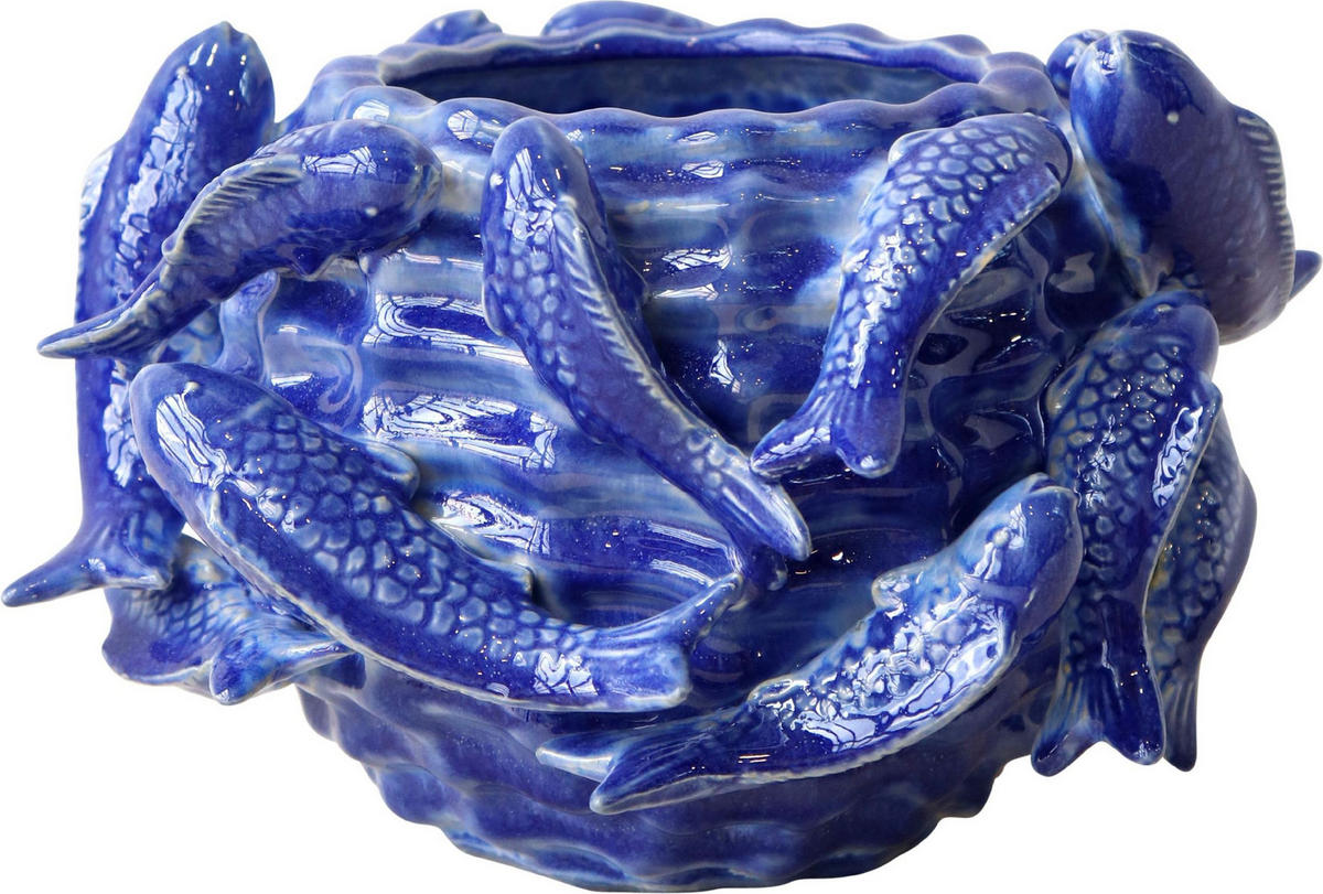 ÜBERTOPF Fishery ø27 cm - Blau, Keramik (27/16/27cm) - FURNARO