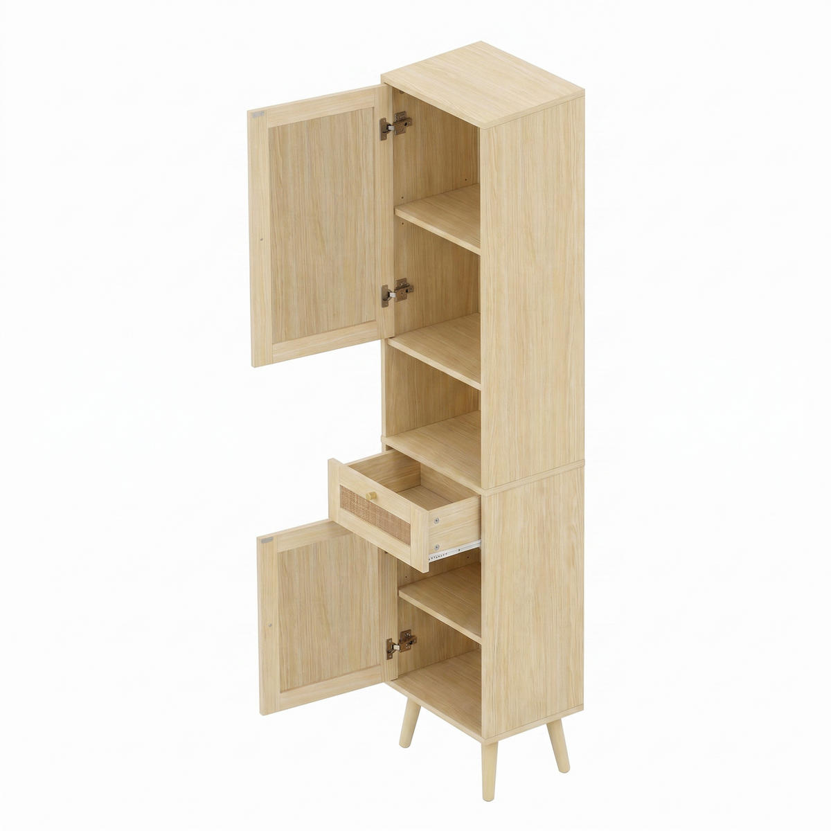 HOCHSCHRANK 40/30/166 cm Naturholz mit 1 Schubladen - Goldfarben/Naturfarben, Holz/Holzwerkstoff (30/166/40cm) - Oxeza