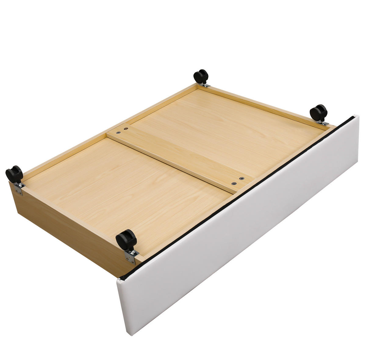 POLSTERBETT mit 2 Schubladen 160x200 cm PU Weiß - Weiß, Holz (160/200cm) - Meubliv
