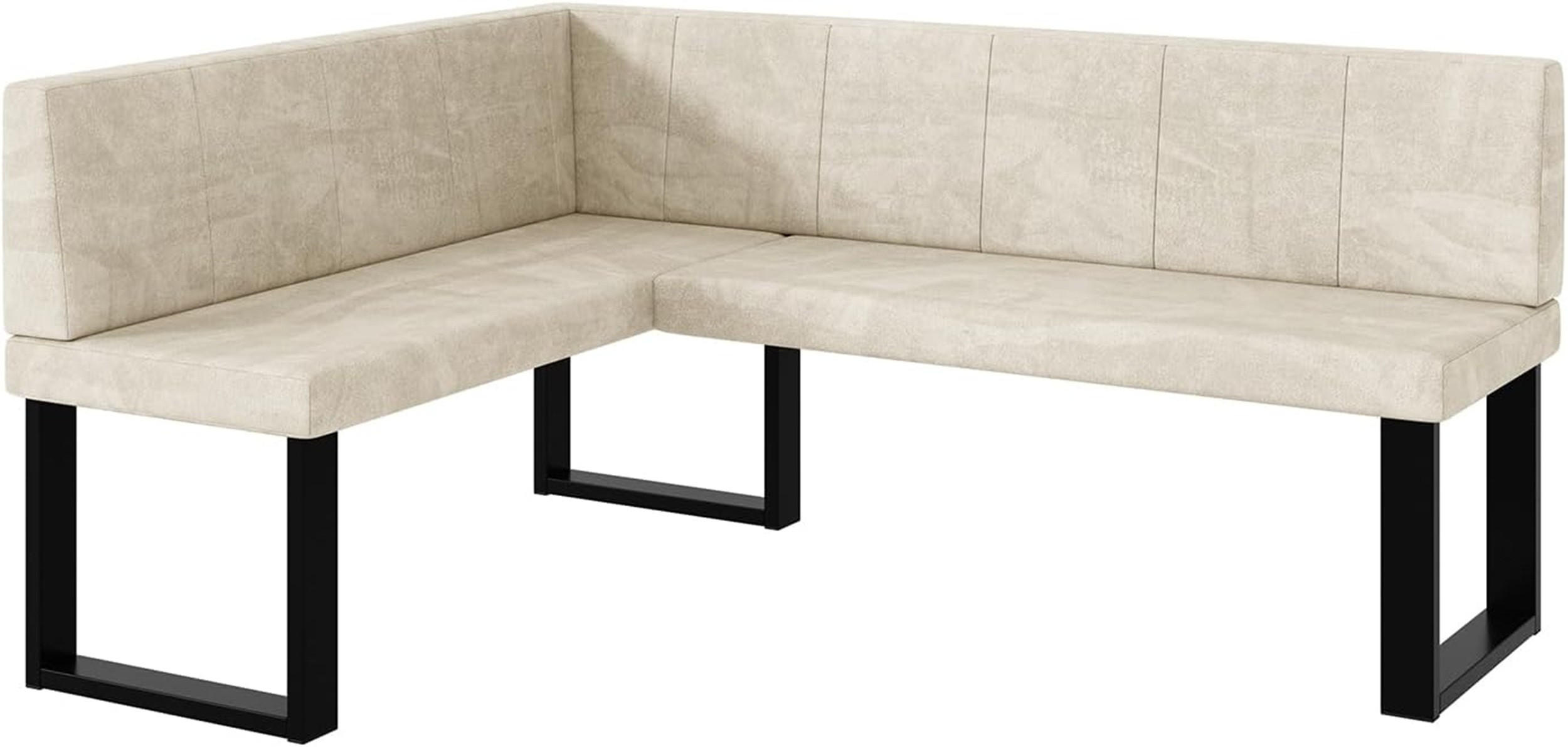 ECKBANK PETER_U - Creme, Textil (128/168cm) - Meblini