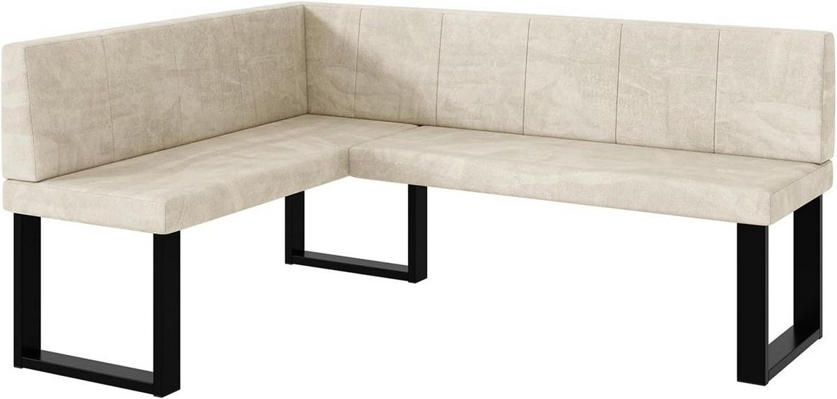 ECKBANK PETER_U - Creme, Textil (128/168cm) - Meblini