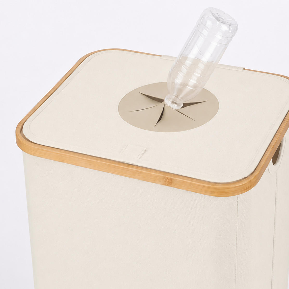 COLECTOR Bej pentru sticle returnabile - bej, carton ondulat/material textil (40/75/33cm) - Relaxdays