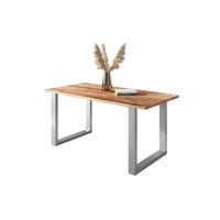 ESSTISCH POLLY - Beige/Silberfarben, Holz (85/160/77cm) - SAM