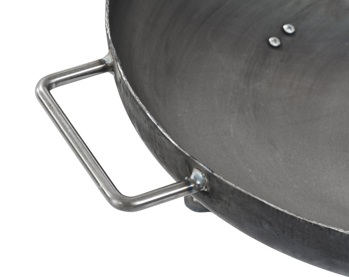 FEUERSCHALE BOMBE BASIC Ø 48 x 48 x 30 cm 8 kg aus Stahl 2,5 mm - Grau, Metall (48/30/48cm) - The Favilla