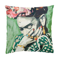 DEKOKISSEN Frida Kahlo - Collage No.3 50/50 cm - Grün, Textil (50/50/10cm) - Bilderwelten