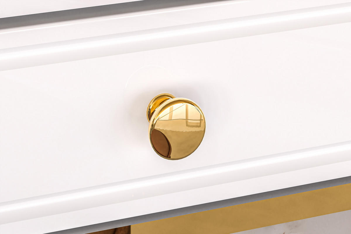 SCHMINKTISCH ISORIA mit Schublade, Glas Weiß - Weiß, Holz/Metall (40/100/79cm) - KONSIMO®