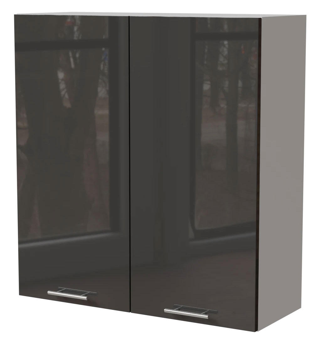 HÄNGESCHRANK Essen W4/90 Graphit Hochglanz / Weiß Matt 90 / 32,5 / 96cm - Graphitfarben/Weiß, Holz/Holzwerkstoff (90/96/32.5cm) - Feldmann-Wohnen