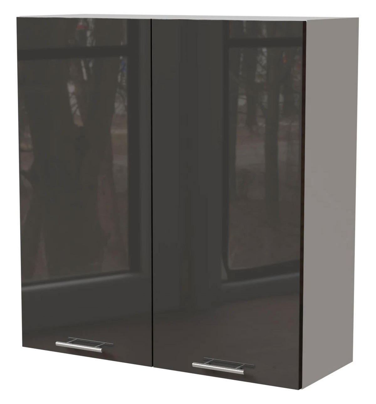 HÄNGESCHRANK Essen W4/90 Graphit Hochglanz / Weiß Matt 90 / 32,5 / 96cm - Graphitfarben/Weiß, Holz/Holzwerkstoff (90/96/32.5cm) - Feldmann-Wohnen