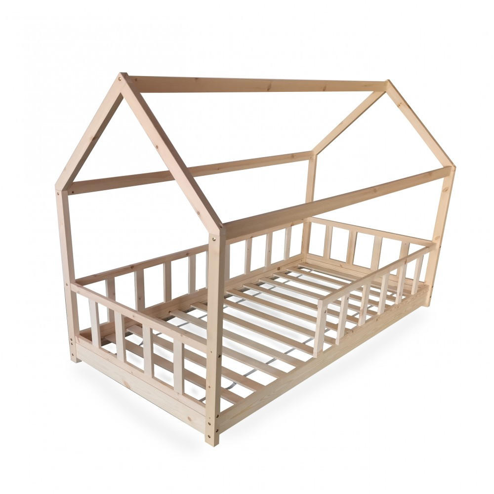 HAUSBETT KIWI mit Lattenrost / Kinderbett 90x200 - Naturholz - Naturfarben, Holz (90/200cm) - Weber Industries