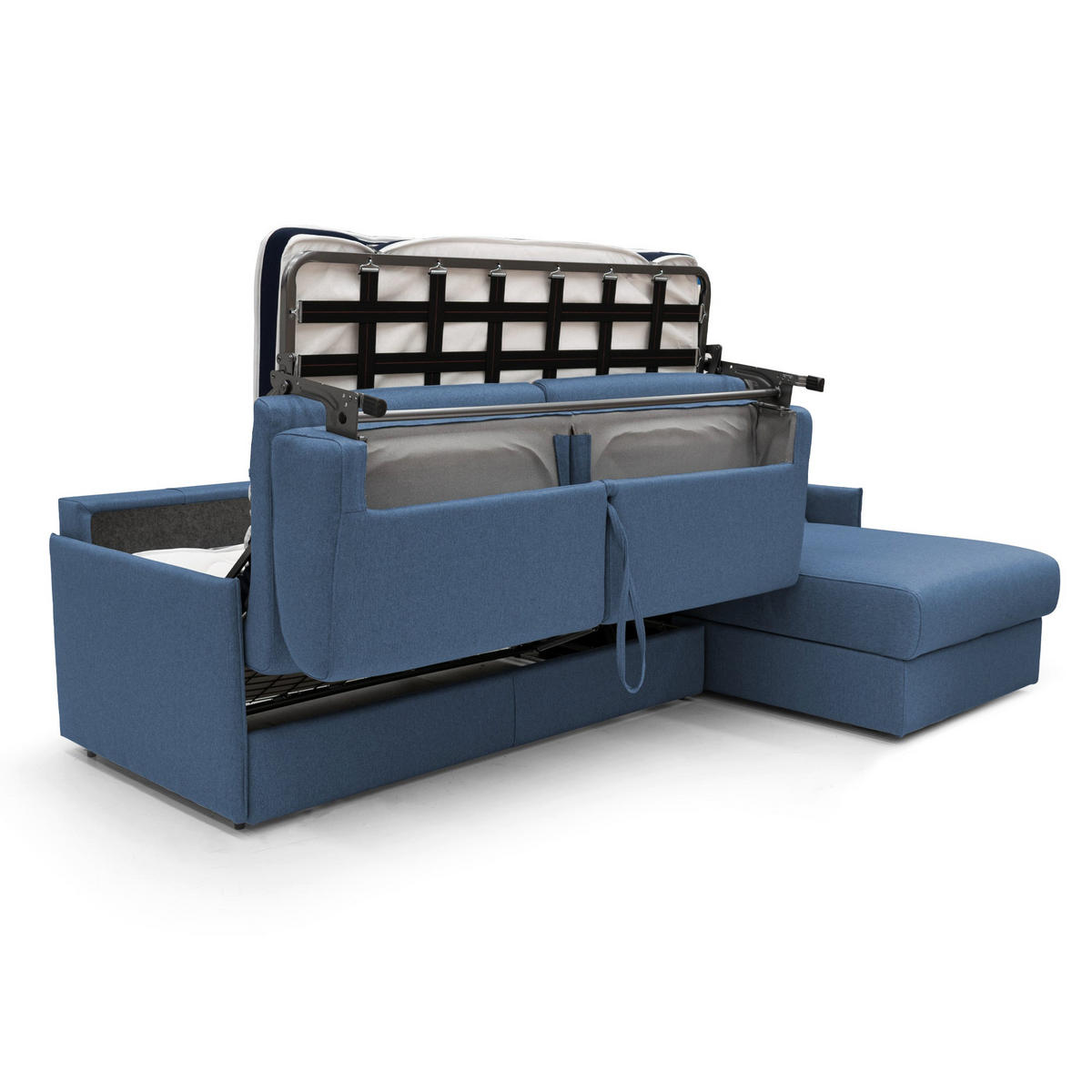 ECKSOFA RECHTS Evans - Blau, Textil (232/96cm) - Divani.store
