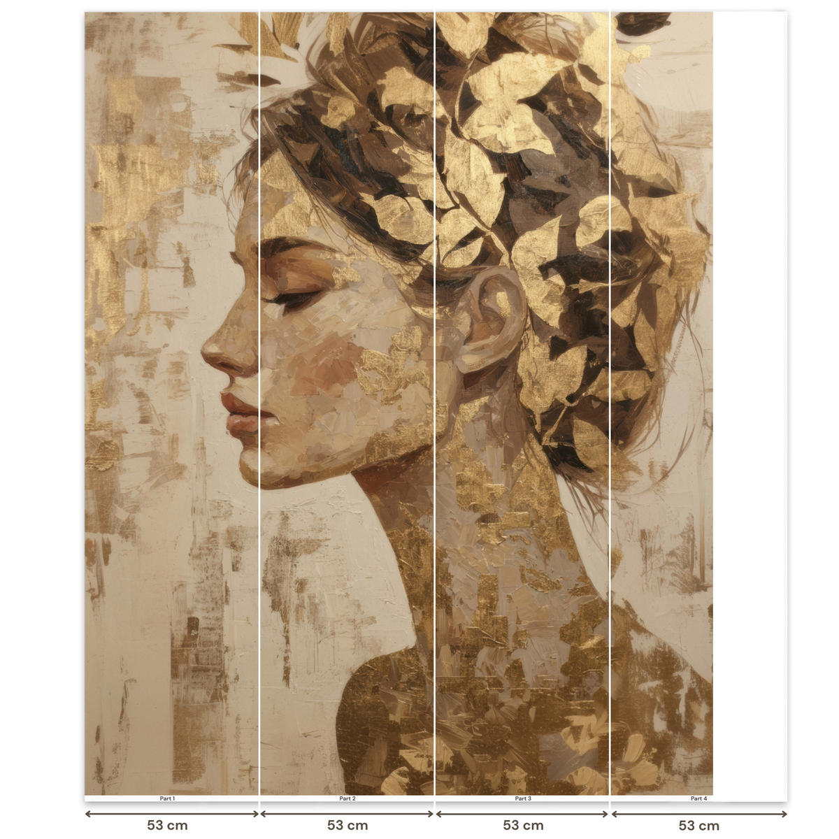TAPETE - Frau - Gold - Abstrakt - Textur - 200x240 cm - Goldfarben, Papier (200/240cm) - OnlyWow
