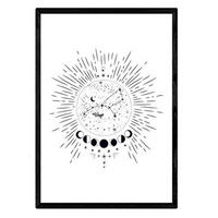 POSTER Sternzeichen Jungfrau A4 Schwarzer Rahmen - Schwarz, Papier (29.7/5/21cm) - Nacnic