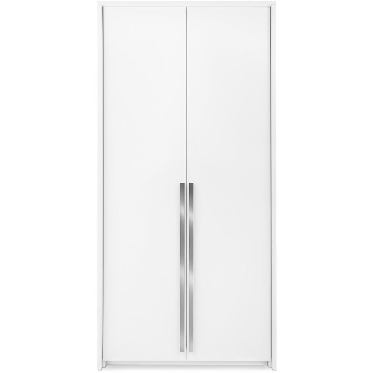 DREHTÜRENSCHRANK Giana mit 2 Türen, 105 cm, Weiß - Weiß, Holzwerkstoff (105/215/64.5cm) - Beautysofa