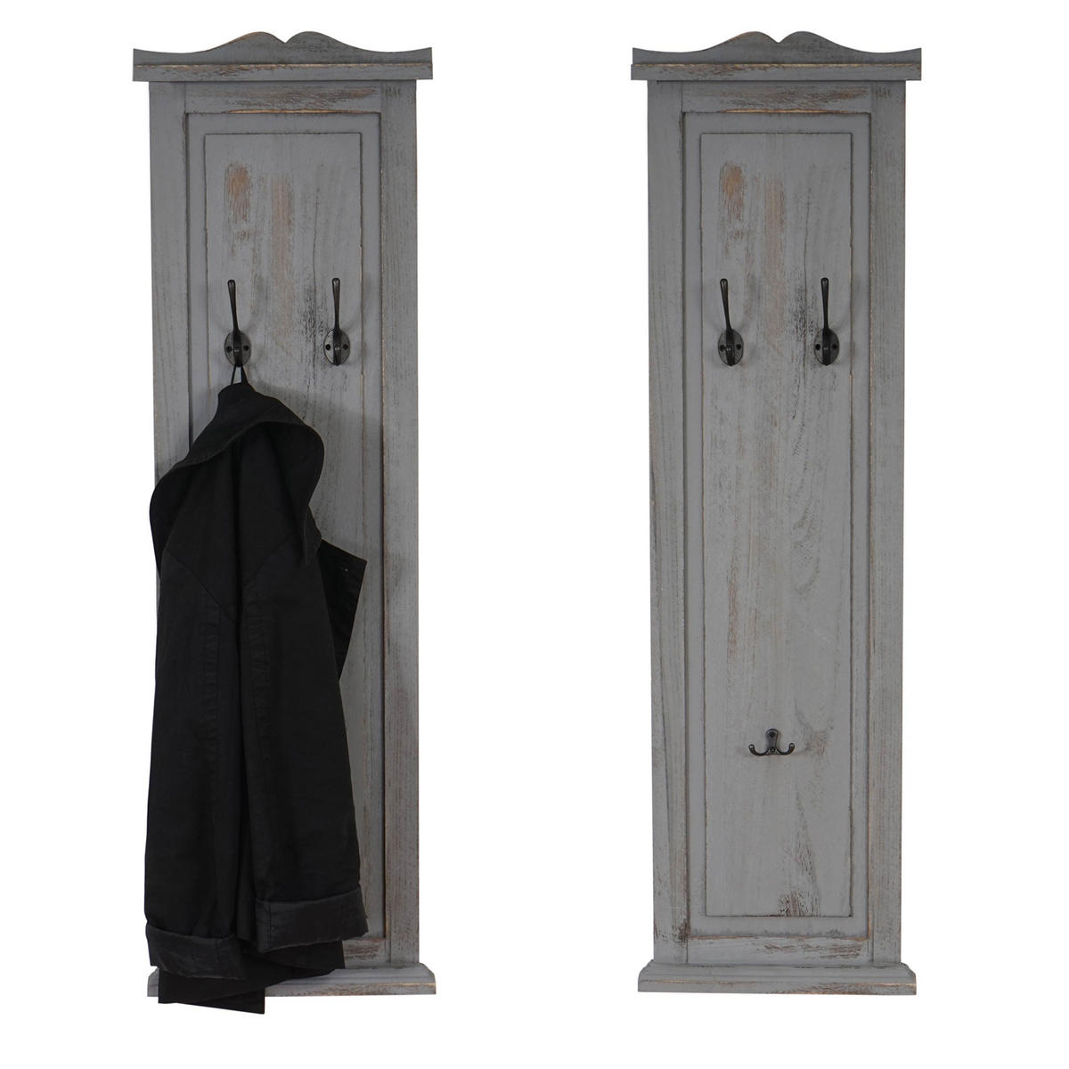 WANDGARDEROBE Grau 2er-Set - Grau, Holz (28/109/5cm) - MCW
