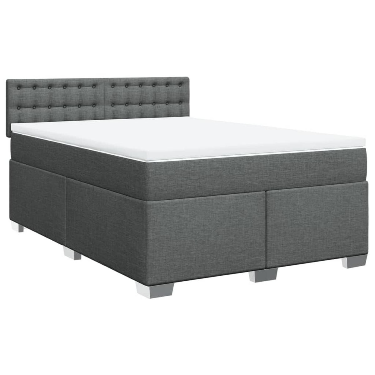 BOXSPRINGBETT 160/200 Cm Grau Gewebe - Grau, Textil (160/200cm) - vidaXL