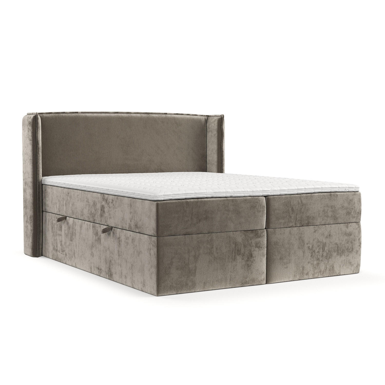 BOXBETT Viva 180/200 cm Beige im Lotta Stoff - Beige/Schwarz, Holz/Holzwerkstoff (180/200cm) - AltaBeds