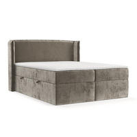 BOXBETT Viva 180/200 cm Beige im Lotta Stoff - Beige/Schwarz, Holz/Holzwerkstoff (180/200cm) - AltaBeds