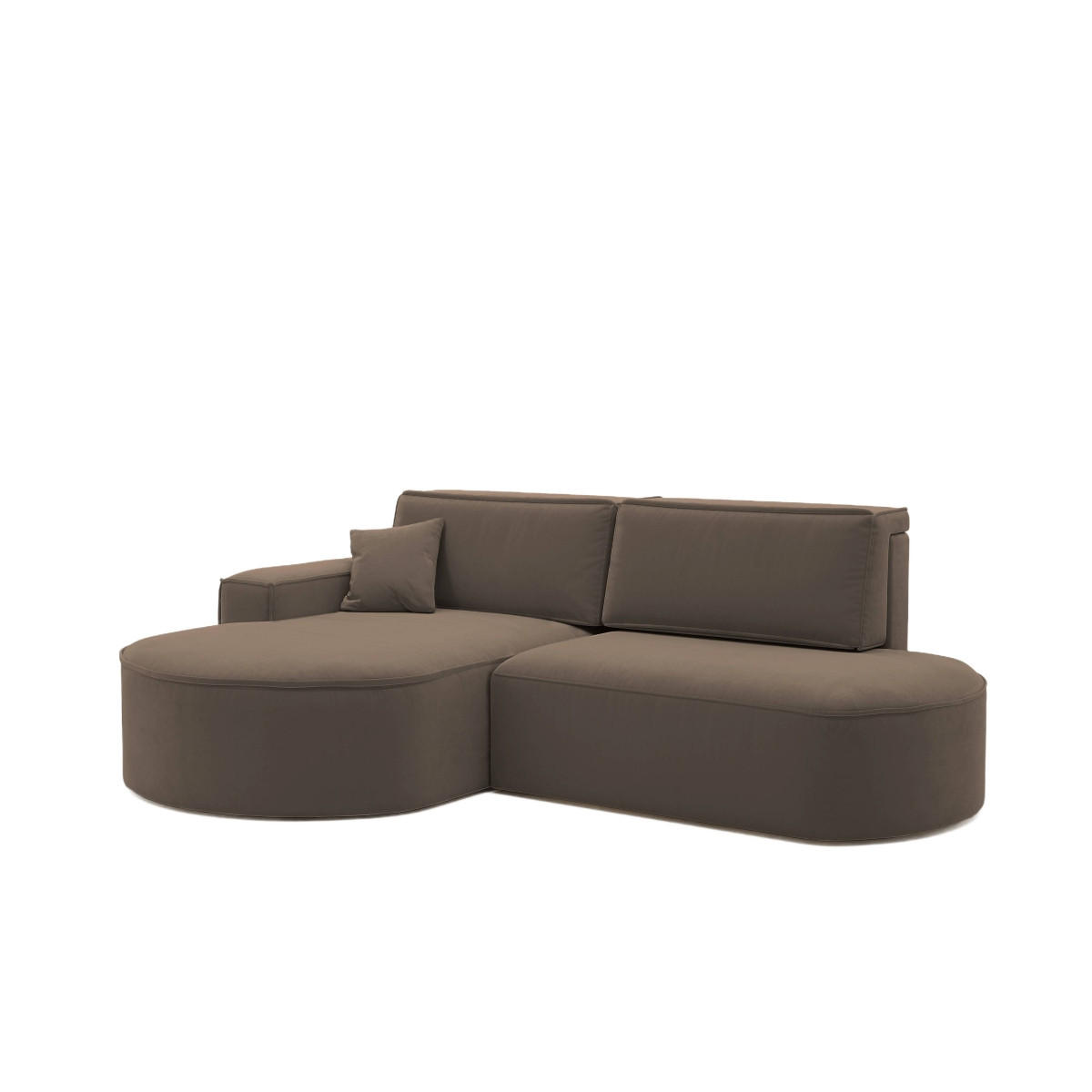 ECKSOFA Modena Pro - Komfort Und Stil Stoff Salvador Dunkelbraun Links - Dunkelbraun, Holz (278/179cm) - Kaiser Möbel