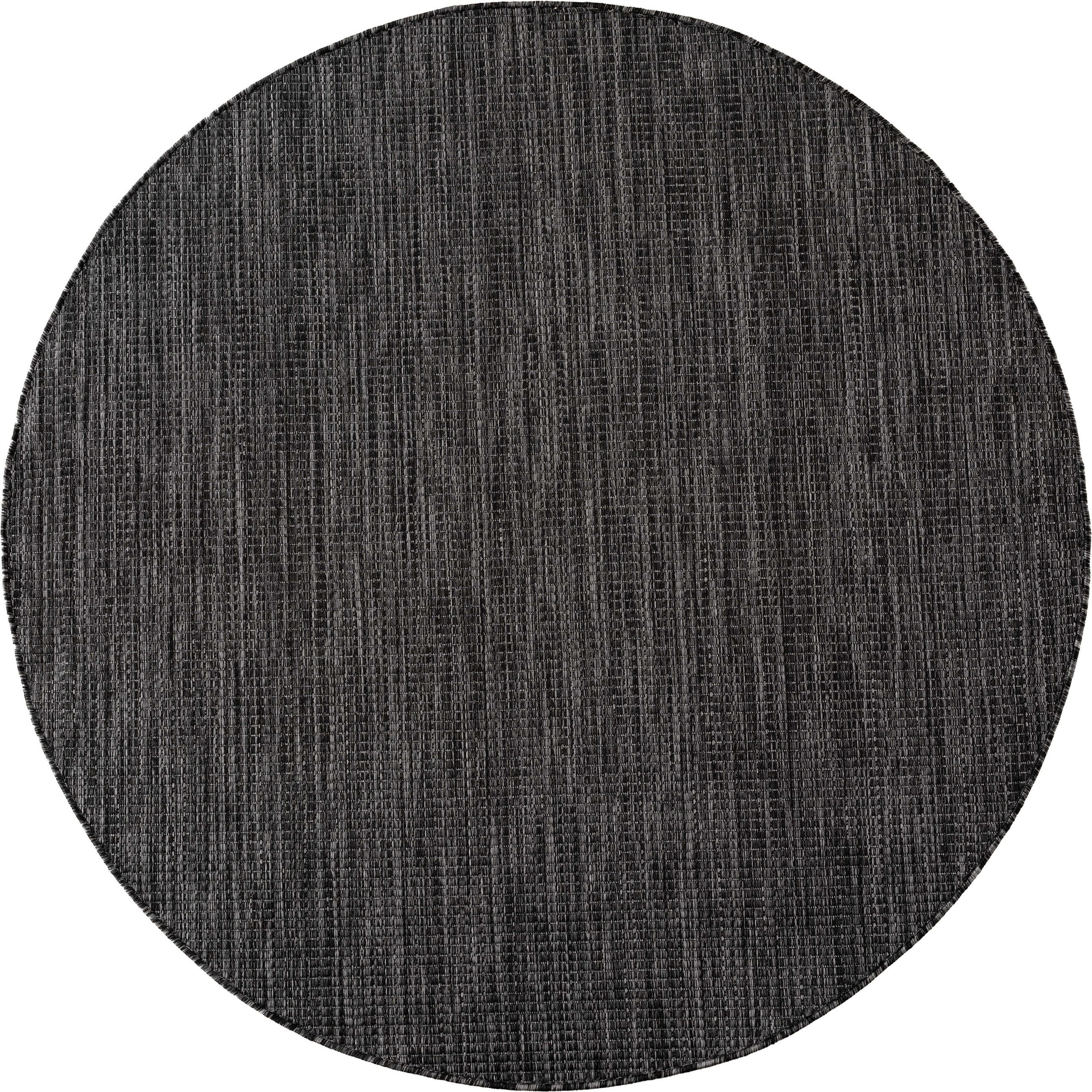 TEPPICH Flachgewebe, Outdoor, Fußbodenheizung-geeignet, VIGOLENO in Anthrazit, Ø 160 cm - Anthrazit, Textil (160/160cm) - KADIMA DESIGN