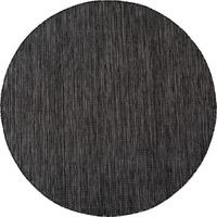 TEPPICH Flachgewebe, Outdoor, Fußbodenheizung-geeignet, VIGOLENO in Anthrazit, Ø 120 cm - Anthrazit, Textil (120/120cm) - KADIMA DESIGN