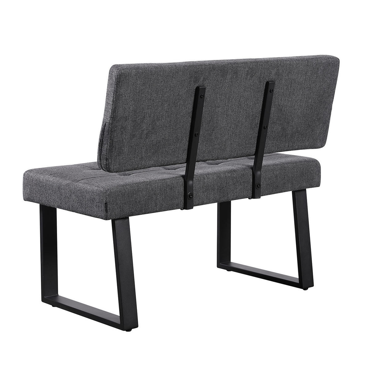 SITZBANK SIGFRID - Anthrazit, Textil/Metall (100/48/56cm) - B&D Home
