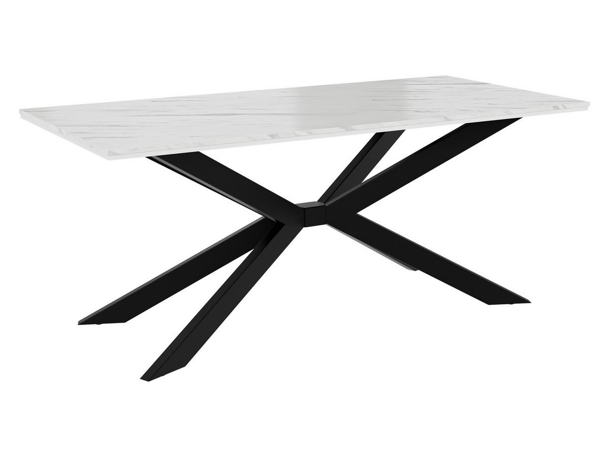 ESSTISCH Flora - Schwarz/Weiß, Holzwerkstoff/Metall (90/190/74cm) - MIRJAN24