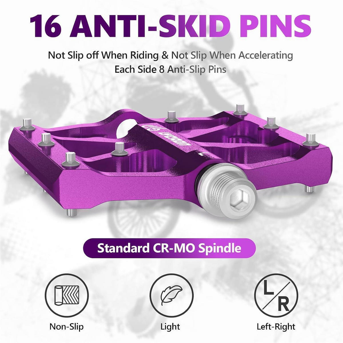 FAHRRADPEDALE Aluminiumlegierung Violett - Violett, Metall (9.6/1.8/10.4cm)