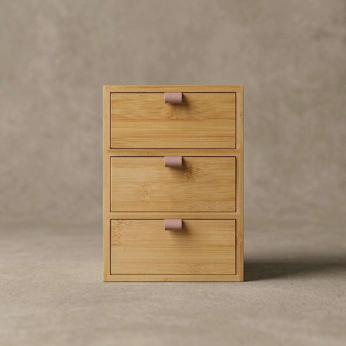ORGANIZER Nila Bambus 21 cm 3 Schubladen - Beige, Naturmaterialien (20/15/21cm) - BOXIMO
