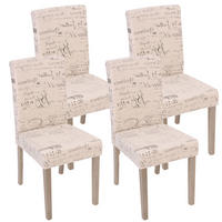 ESSZIMMERSTUHL SCHRIFT Beige, Schwarz 4er-Set - Beige/Schwarz, Textil (43/90/56cm) - MCW