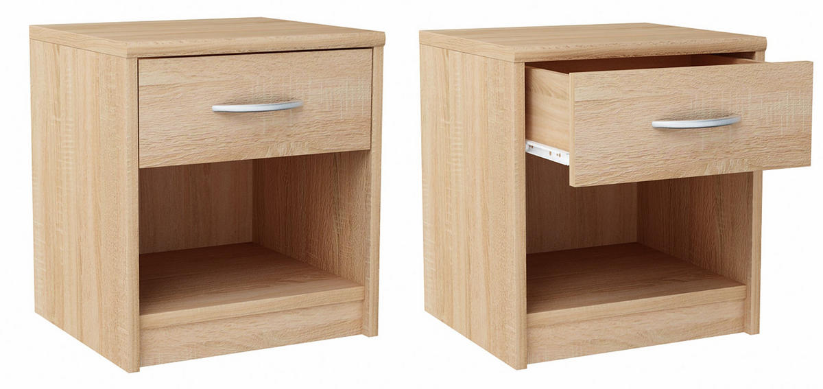 NACHTTISCH 1S Sonoma Eiche 38,8/35/45 cm mit einem Schubladen - Sonoma Eiche, Holzwerkstoff (38.8/45/35cm) - Matkam Möbel