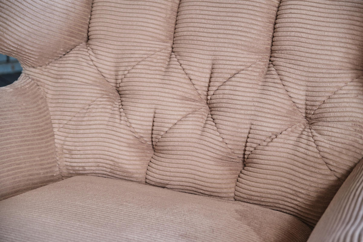 LONGSEAT CHAMRE Taupe - Taupe/Schwarz, Textil/Metall (130/95/160cm) - KAWOLA