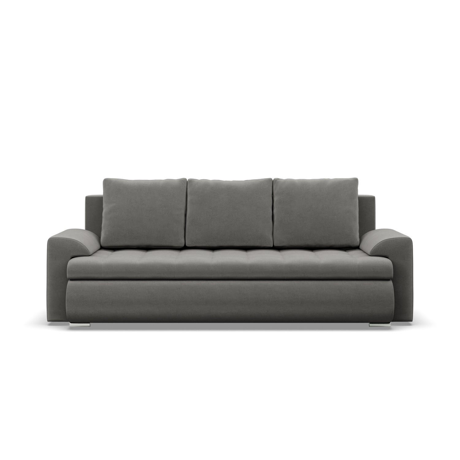SOFA 3-SITZER MIT SCHLAFFUNKTION FORESTA, Hellgrau - Hellgrau, Textil (222/92/96cm)