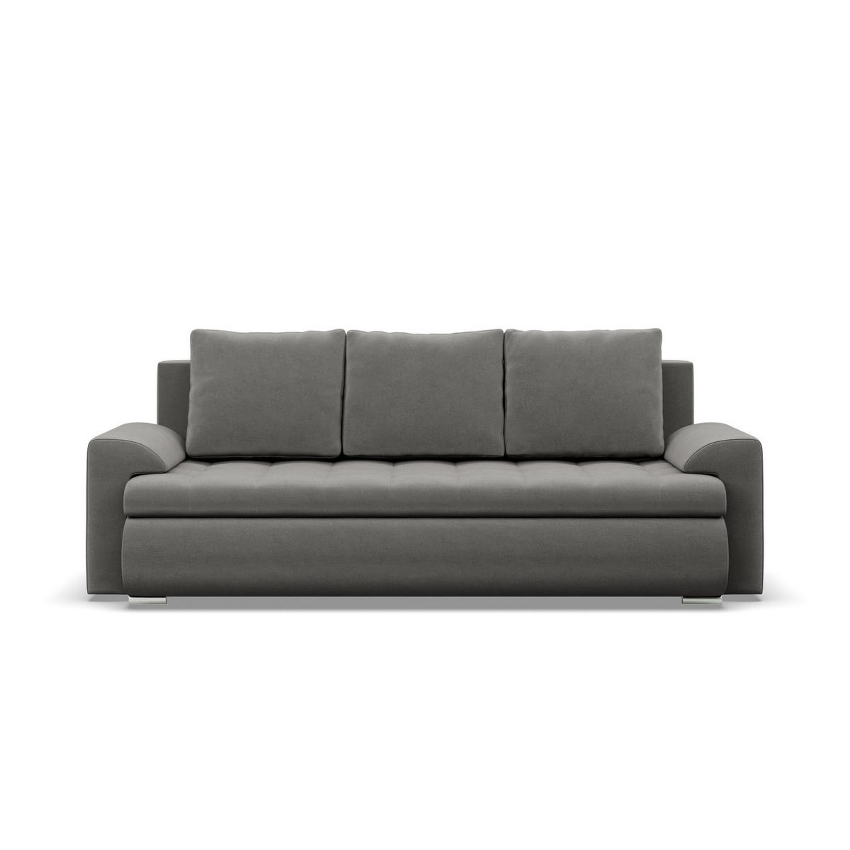 SOFA 3-SITZER MIT SCHLAFFUNKTION FORESTA, Hellgrau - Hellgrau, Textil (222/92/96cm)