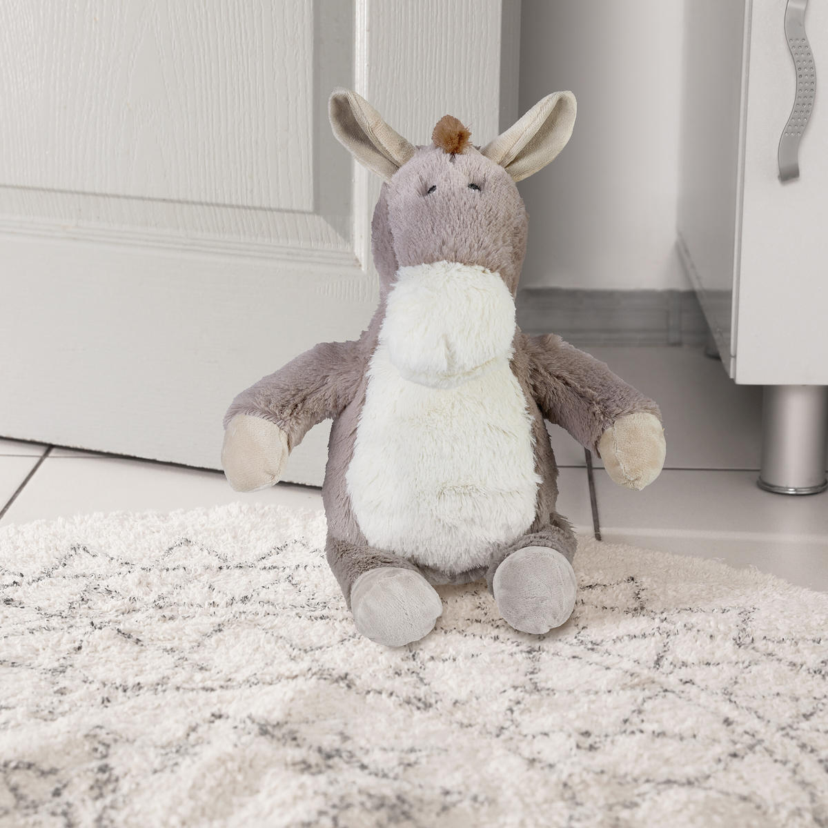 DÖRRSTOPP Grå åsna sandfyllning - Grå, Textil/Naturmaterial (24/17cm) - Relaxdays