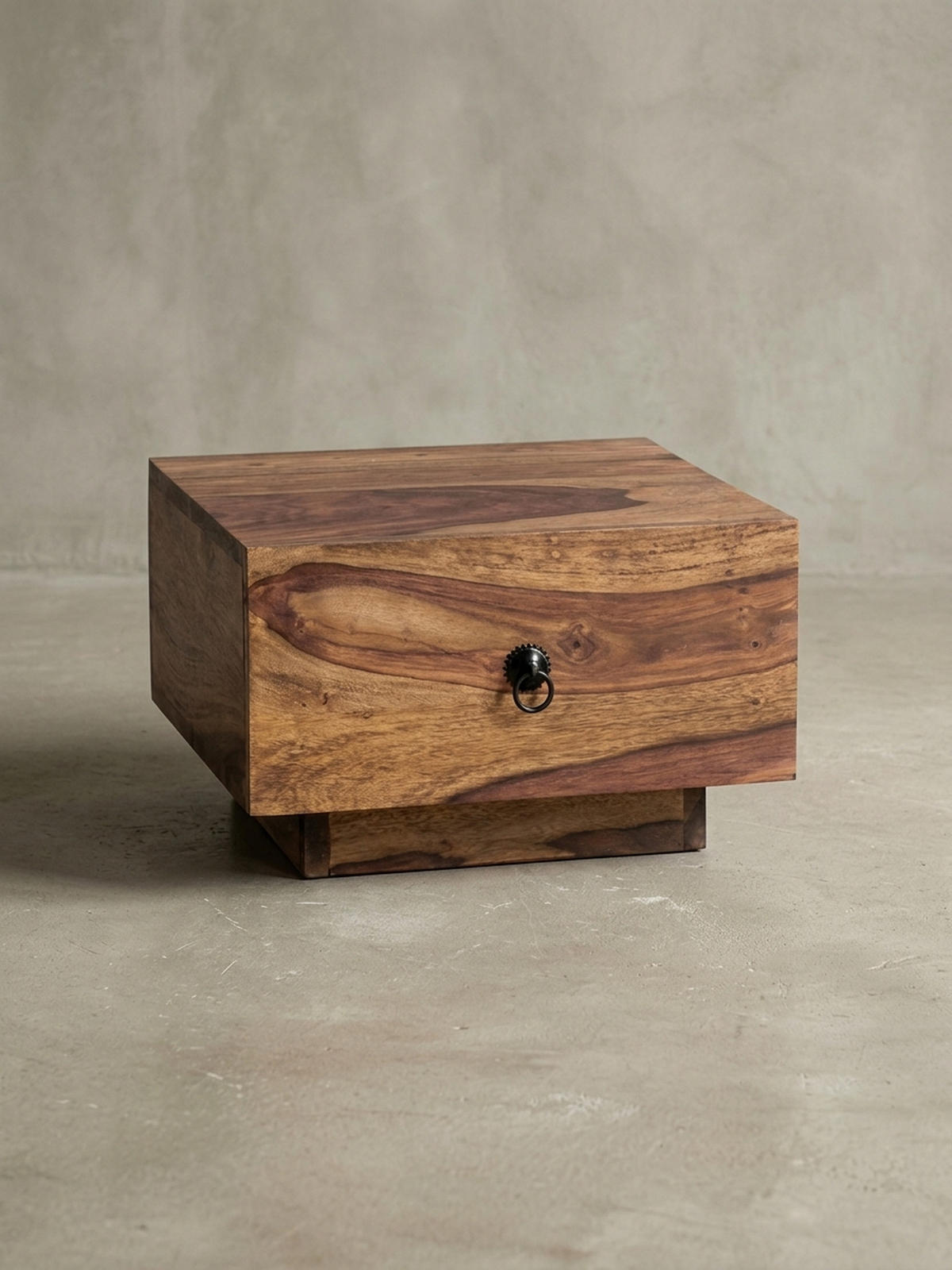 NACHTTISCH Massivholz Schublade Landhausstil Handgefertigt NAKO, Braun 40x40x25 cm - Braun, Holz/Metall (40/25/40cm) - KADIMA DESIGN