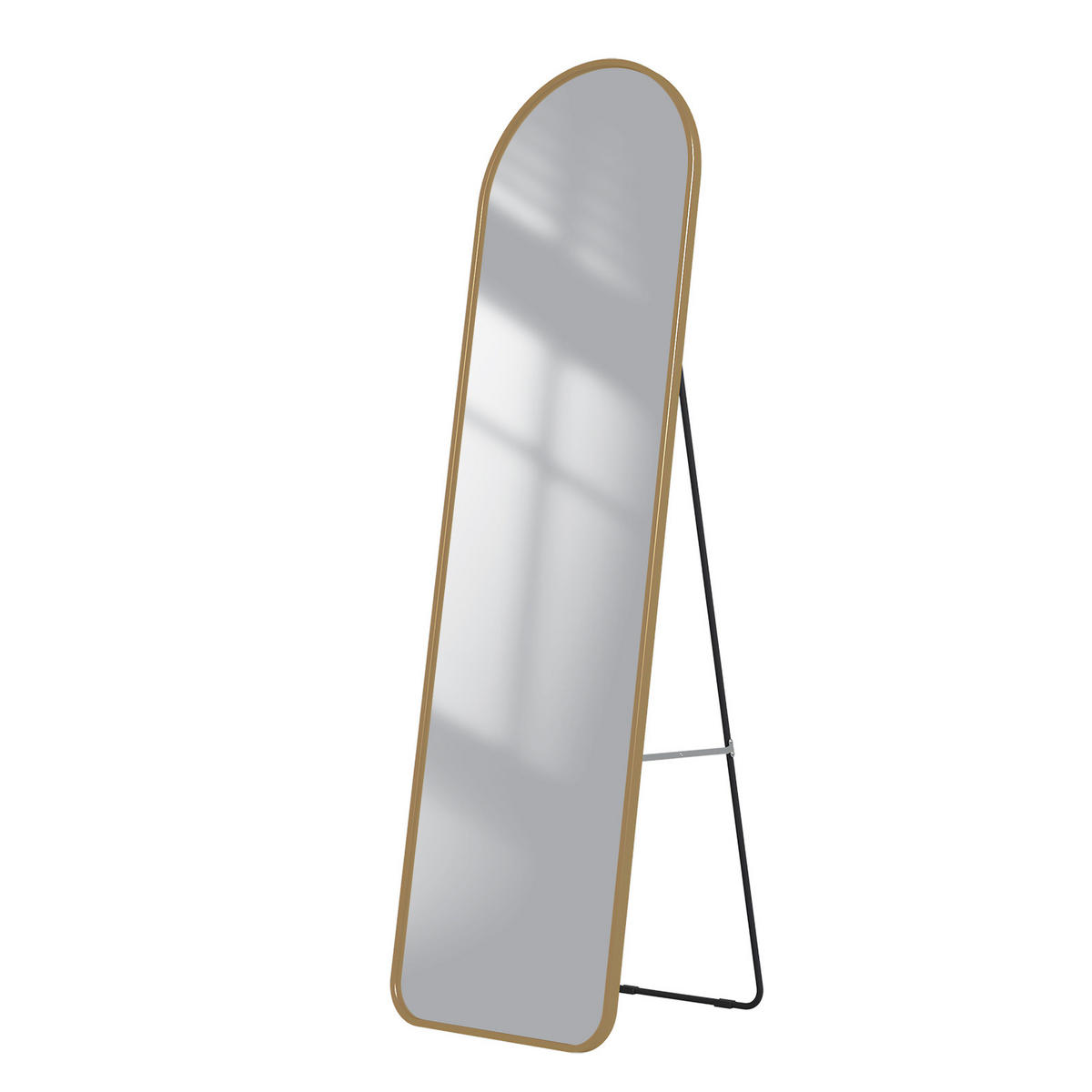 STANDSPIEGEL mit Rahmen Gehärteter Silberspiegel Gold 140/40 cm - Goldfarben, Glas/Metall (40/140/140cm) - EMKE