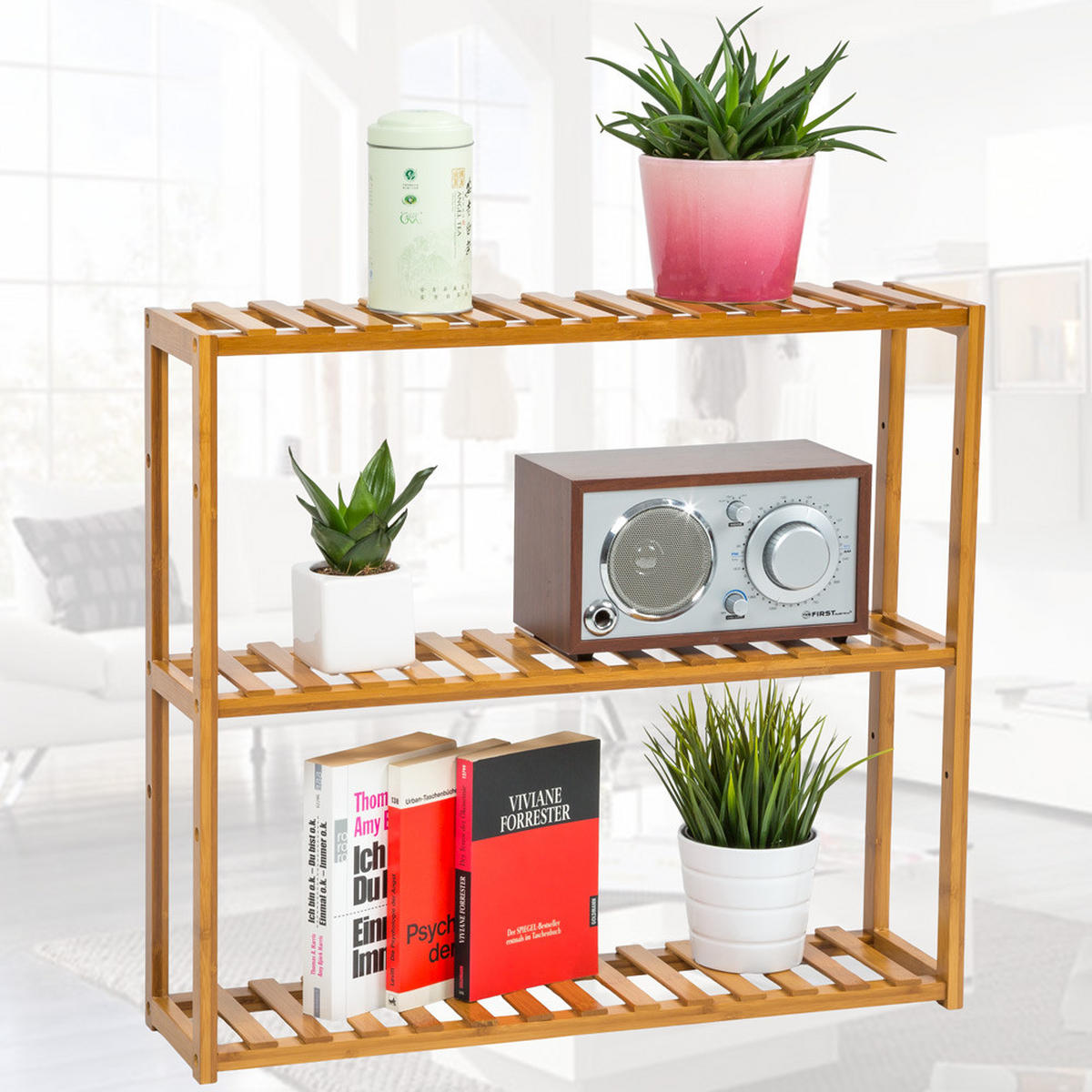 BADREGAL Katjana,60 x 15 x 54,5 cm,braun - Braun, Holz (15/54.5/60cm) - tectake