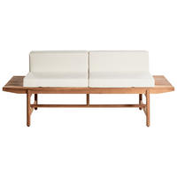 GARTENBANK 2-Sitzer Heller Holzfarbton Giaveno - Hellbraun/Weiß, Holz (210/84/65cm) - Beliani