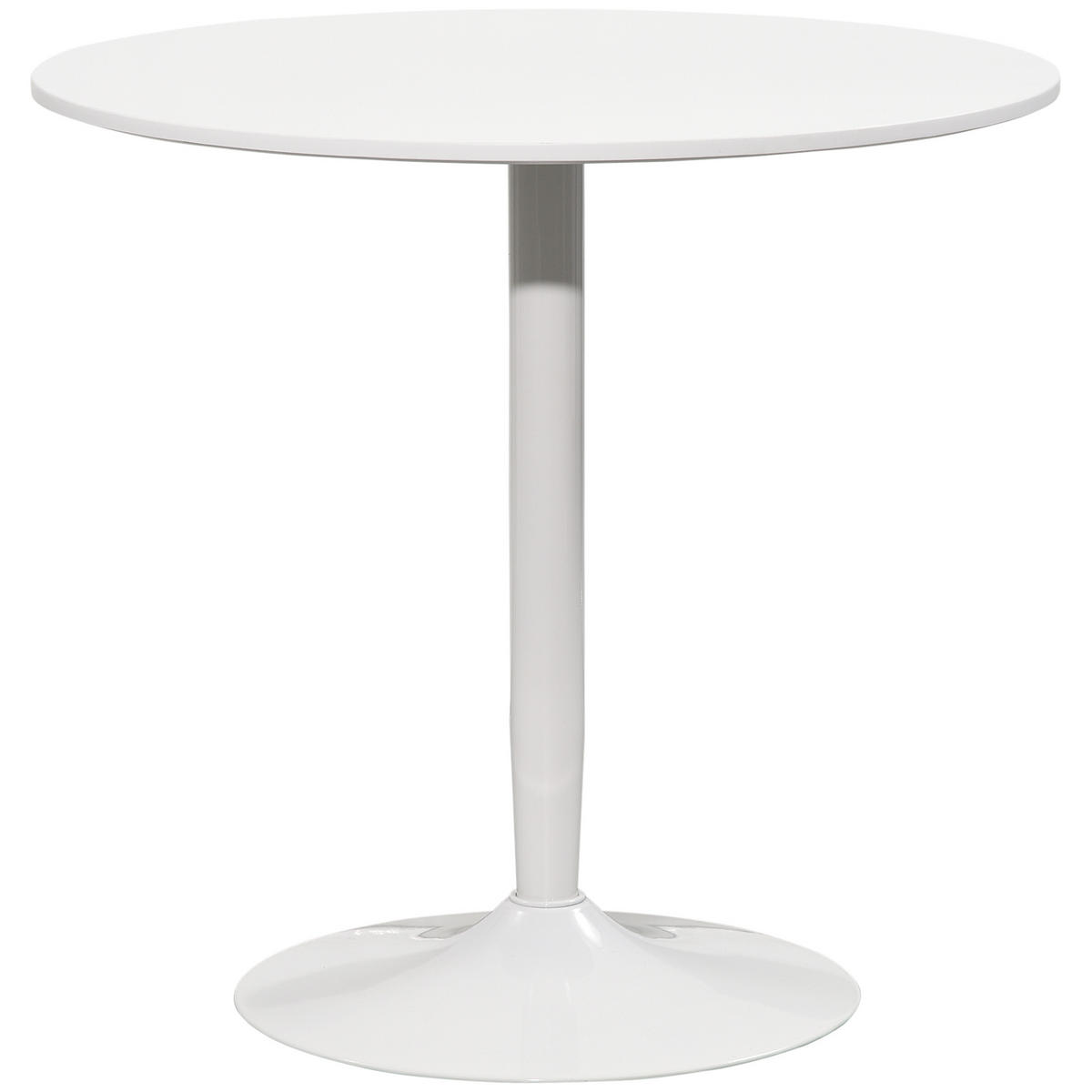 ESSTISCH Runder Küchentisch, Rutschfester Esszimmertisch für 2 Personen Weiß - Weiß, Holzwerkstoff/Metall (80/80/75cm) - HOMCOM
