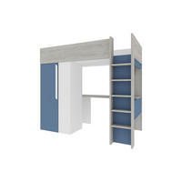 HOCHBETT - 1 -Sitzer - Holzspan - blau, weiß - NICOLAS - Blau, Holz (110/205.2cm) - Vente-Unique