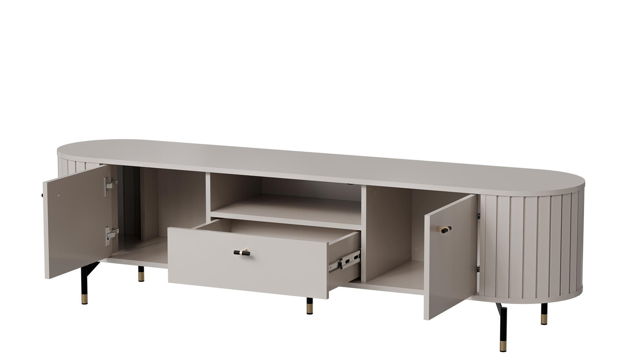 TV-SCHRANK Zante Kaschmir mit Schublade - Kaschmir, Holzwerkstoff (180/49/40cm) - Bettso